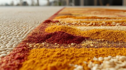 Fototapeta premium Vibrant Spice Blend Texture Background, Culinary Aromatic Herbs and Seasonings
