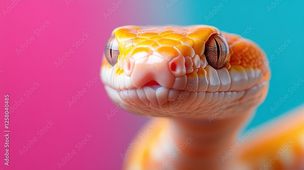 Aufkleber a striking close-up of a colorful snake, emphasizing its intricate patterns and vibrant colors again