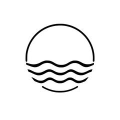 Simple Wave Icon with a Semi-Circle
