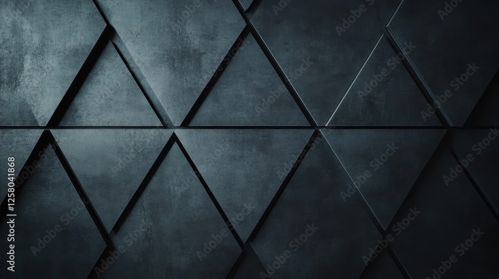 Poster this striking image showcases textured black geometric patterns on a dark surface, exploring themes 