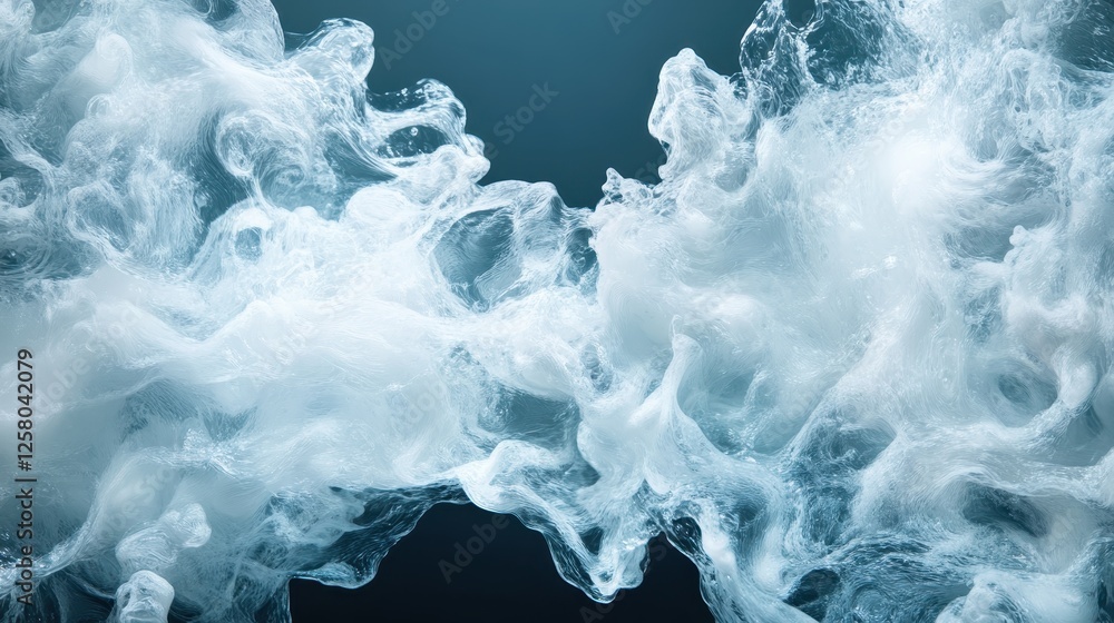 Aufkleber this image presents textured foam and soft waves crashing against each other, creating a dynamic vis