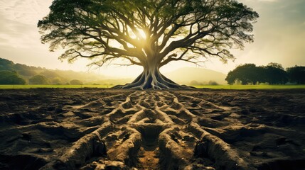 majestic tree rooted