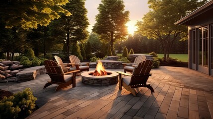 Obraz premium dining wood patio