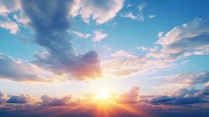 Fototapeta premium sunclouds horizon blue sky