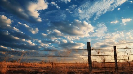 Obraz premium serene blue sky clouds grunge
