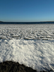 snowy seashore in January, Ukraine, Kyiv