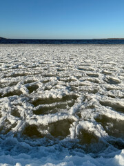 snowy seashore in January, Ukraine, Kyiv