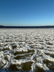 snowy seashore in January, Ukraine, Kyiv