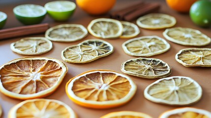 Dried Orange & Lime Slices with Cinnamon Sticks