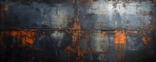 Dark Rusted Metal Texture Background Industrial Paneling Grunge Abstract Wall Surface