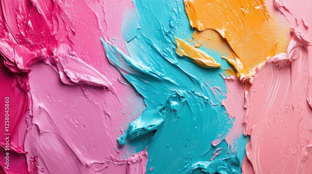 Poster an engaging image depicting colorful swirls of paint in an abstract manner, reflecting emotion and c