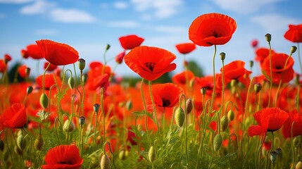 Obraz premium sea red flowers