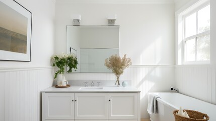 bathroom white board and batten