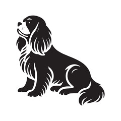 Beautiful Maltese silhouette displaying a soft, fluffy texture - Maltese illustration - minimal Maltese vector - dog silhouette
