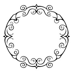 Oval-shaped Elegant Frame with Swirls and Elegant Details.