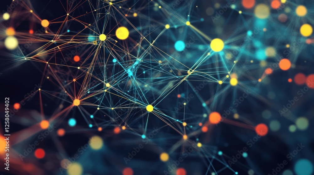 Poster big data analysis, digital network visualization