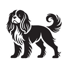 Modern Maltese silhouette featuring graceful posture - Maltese illustration - minimal Maltese vector - dog silhouette
