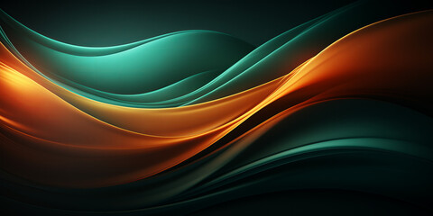Fototapeta premium Abstract Wave Background Design with Teal and Orange Colors