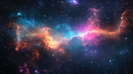 Obraz premium Black background with deep space cosmic nebula effect, sci-fi and mesmerizing