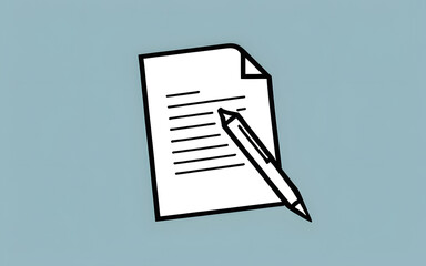 Pen and Paper Icon for Writing, Notes, Creativity, and Organization