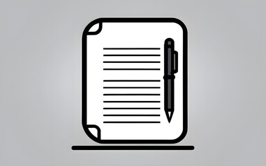 Pen and Paper Icon for Writing, Notes, Creativity, and Organization