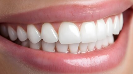 Closeup Perfect White Teeth Smile Healthy Gums