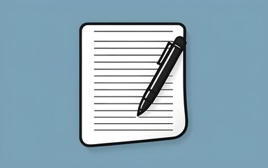 Modern Pen and Paper Icon for Note-taking, Writing, and Creative Organization