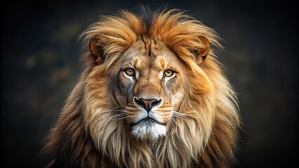 Obraz premium Majestic lion with fierce expression