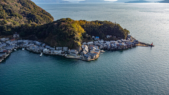 Aerial View of Ine no Funaya, Kyoto, Japan