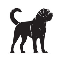 Obraz premium Elegant Mastiff silhouette created for versatile creative projects - Mastiff illustration - minimal Mastiff vector - dog silhouette 