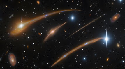 Stunning Cosmic Streams Galaxy Cluster Nebula Space Background