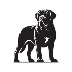 Dynamic Mastiff silhouette designed for modern visuals - Mastiff illustration - minimal Mastiff vector - dog silhouette
