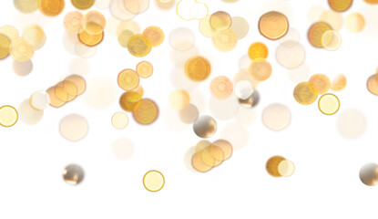 Festive bokeh lights glowing on transparent background