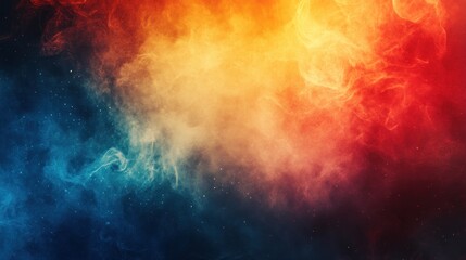 Naklejka premium Abstract fiery and icy smoke clouds.