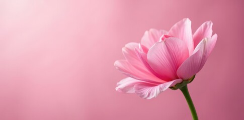 Delicate petals unfurl on a soft pink background, nature, flowers