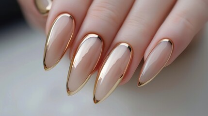 Elegant long nails with a rose gold finish, perfect for chic and modern nail art trends.
