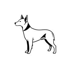 Minimalist Illustration of a Dog Standing