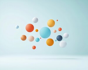 Fototapeta premium Colorful 3D Spheres on Soft Background