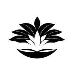 Black and white floral design. Leafy design is the subject.