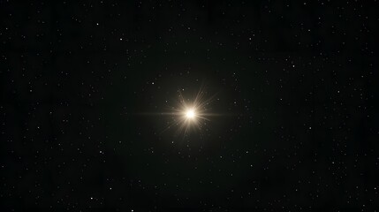 Bright Star in Dark Night Sky Space Background