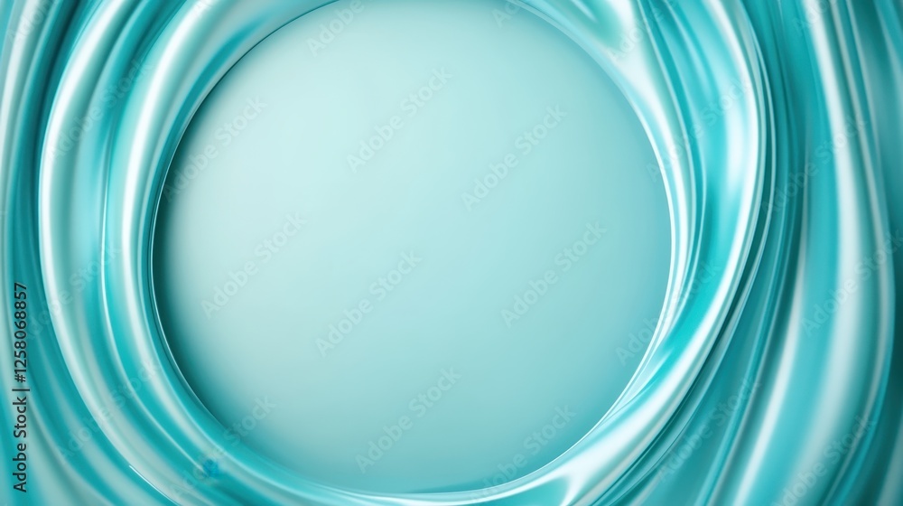 Poster this image showcases a smooth, flowing fluid wave design in a soft teal color, creating a calming an