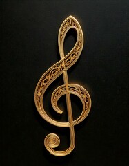 sol g clef treble solf&egrave;ge music note musical symbol sign key metal metallic gold golden icon antique aesthetic