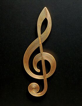 sol g clef treble solf&egrave;ge music note musical symbol sign key metal metallic gold golden icon antique aesthetic