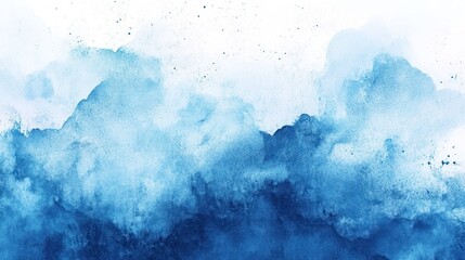 Fototapeta premium Blue watercolor background, artistic and fluid
