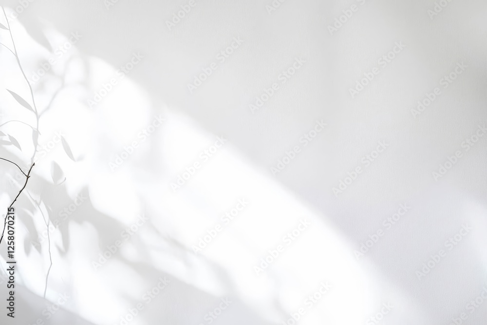 Poster clean white background with soft shadows providing ample space for text.