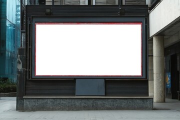 Large blank billboard on a street wall, banners with room to add your own text