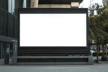 Large blank billboard on a street wall, banners with room to add your own text