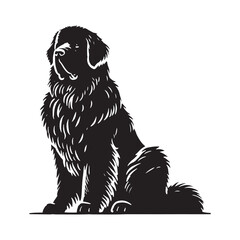 Premium Newfoundland silhouette featuring artistic contours - Newfoundland illustration - minimal Newfoundland vector - dog silhouette
