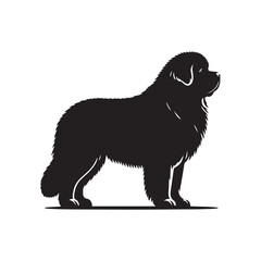Simplistic Newfoundland silhouette for timeless and stylish designs - Newfoundland illustration - minimal Newfoundland vector - dog silhouette
