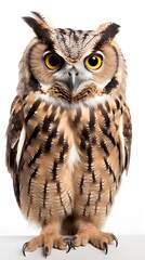 Obraz premium Majestic Long eared Owl Close up Wild Bird Portrait Feathered Predator Wildlife Photography